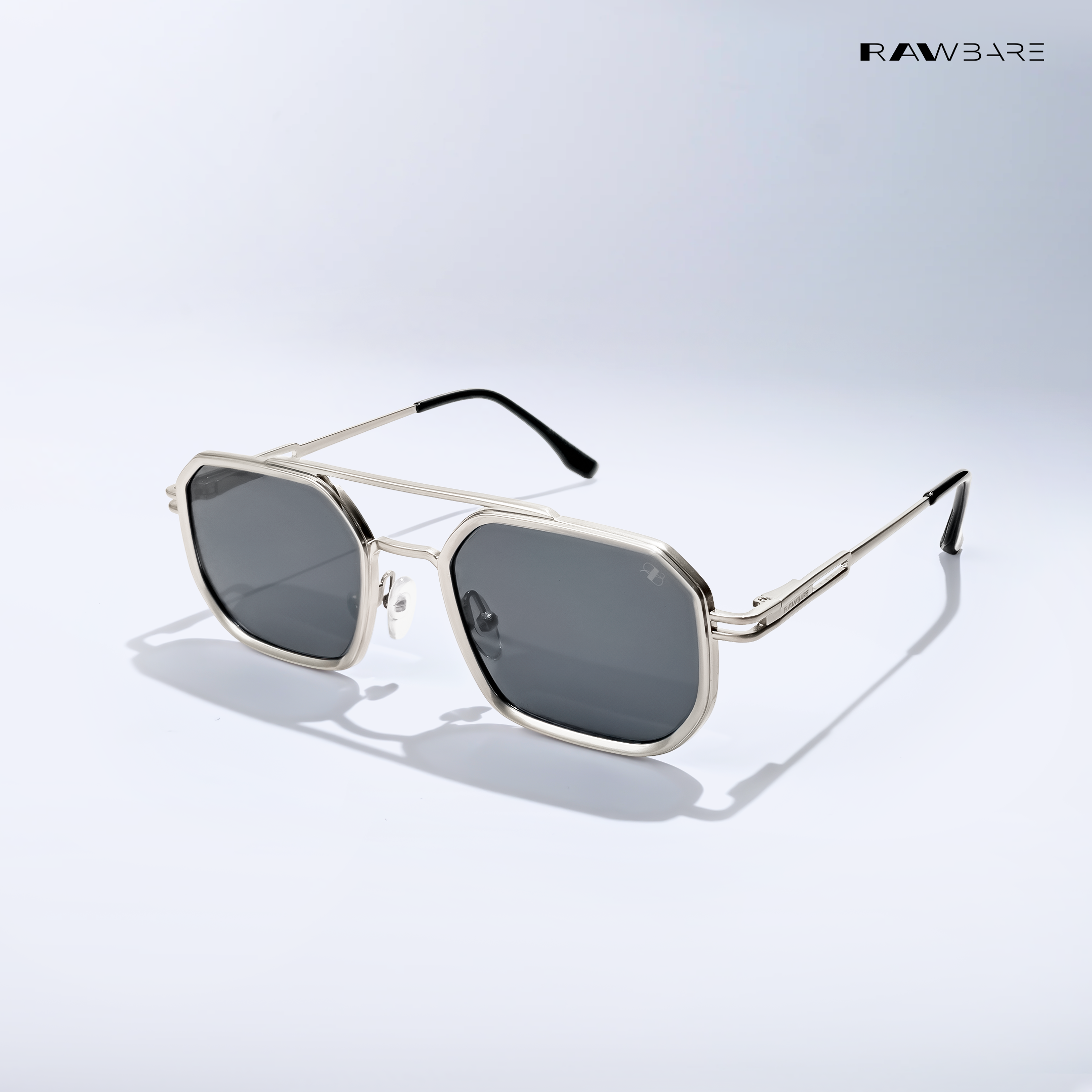 Stylish Silver Aviator Sunglasses With A Bling Brow Bar Original Brow Bar Aviator Sunglass with Glass Lens Vintage  main image 2