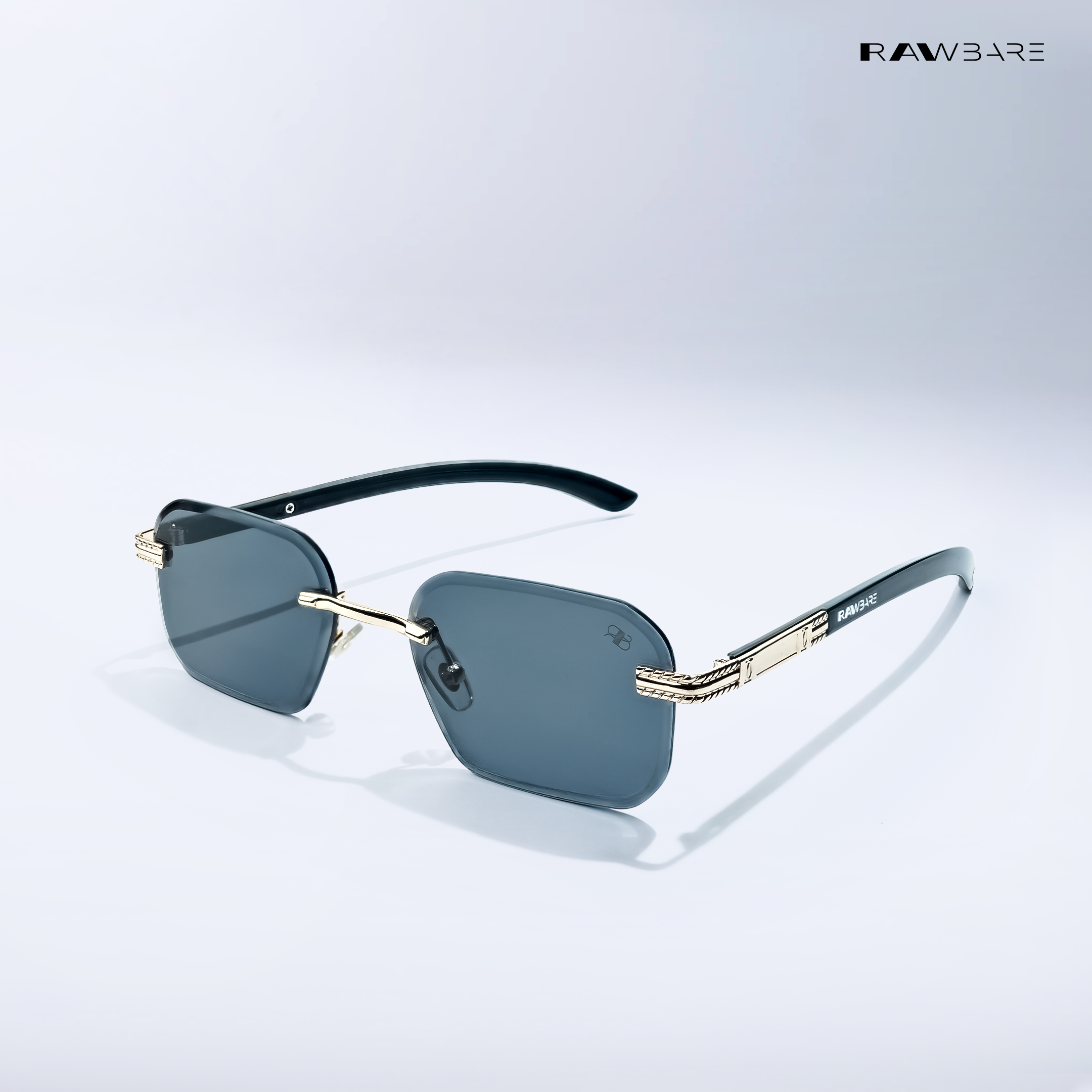 Essent - Auric Edge Rimless Rectangle Sunglasses - RB2730