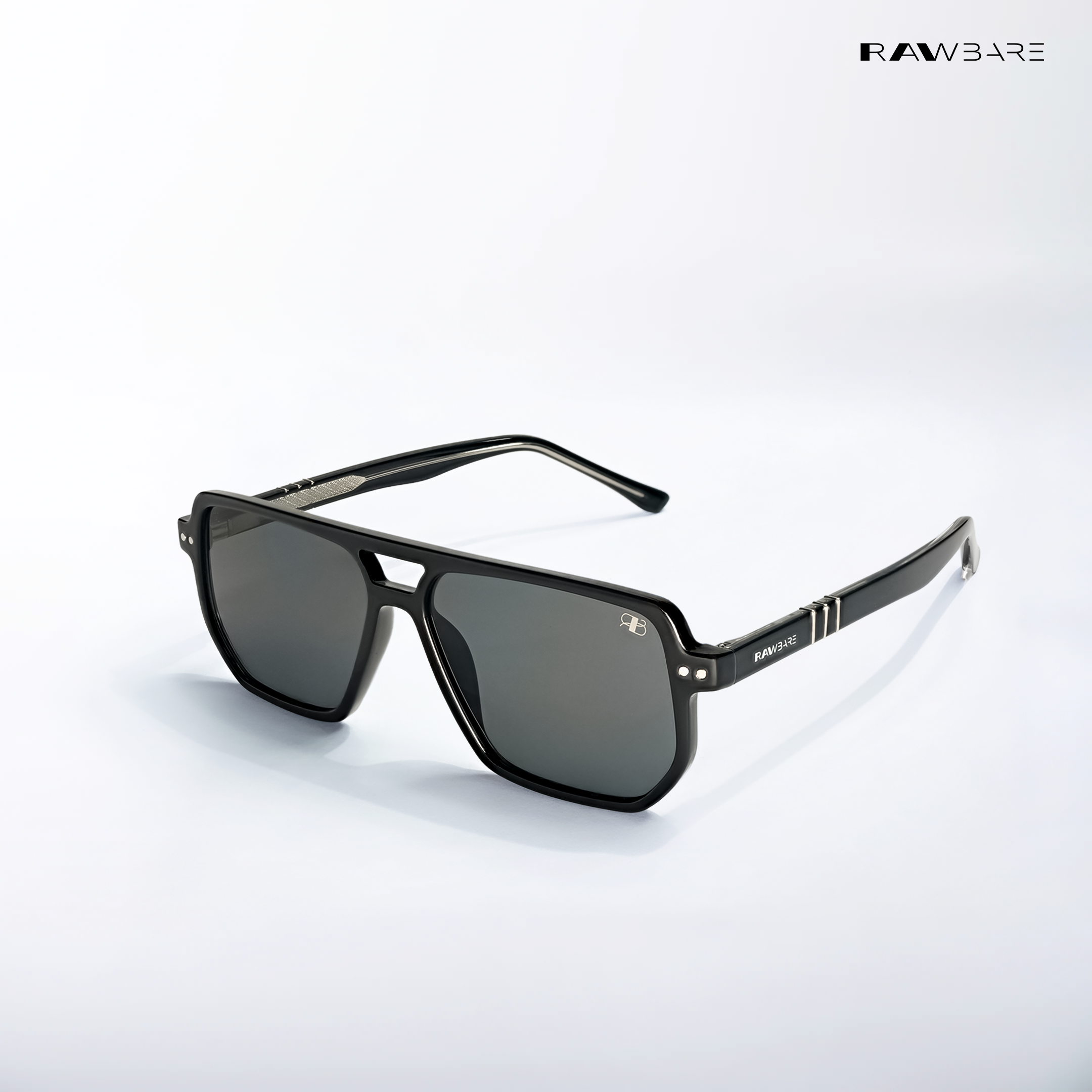 Amritsar Aura - Carbon Storm Geometric Aviator Sunglasses - RB2585