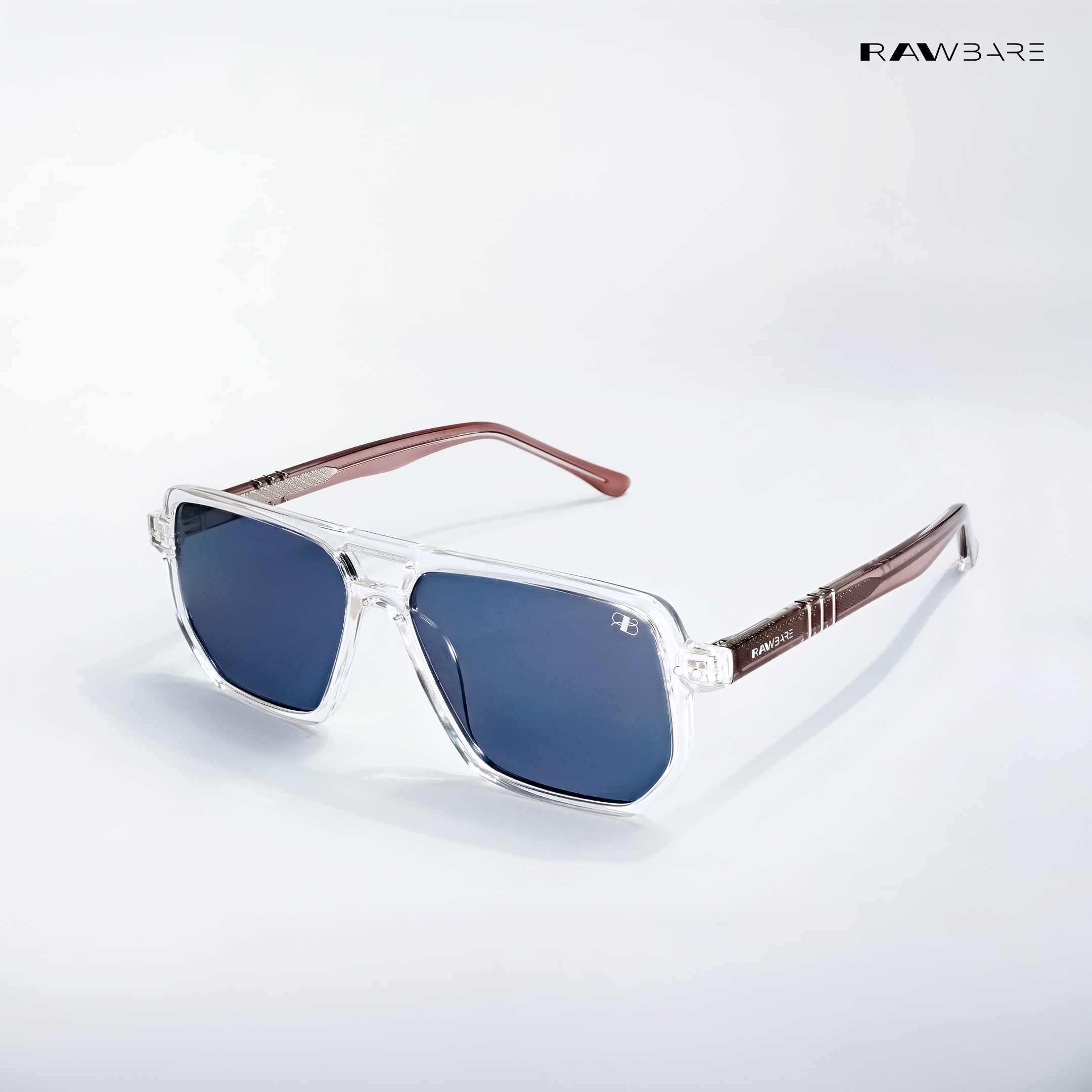 Amritsar Aura - Rusted Ice Geometric Aviator Sunglasses - RB2586