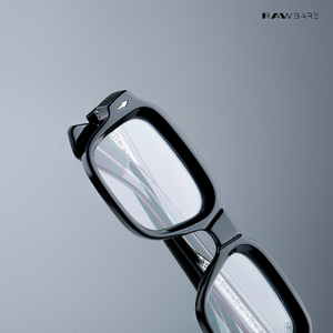 Angular Aura - Black Blue Cut Rectangle Sunglasses - RB2451