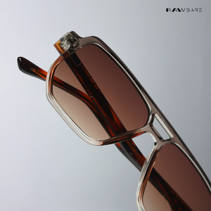 Amritsar Aura - Rust Ray Geometric Aviator Sunglasses - RB2589