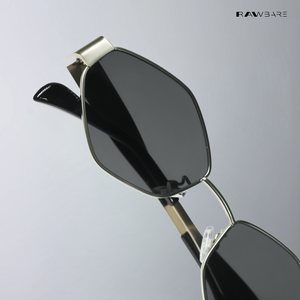 Astral Edge - Silver Black Hexagon Sunglasses - RB2628