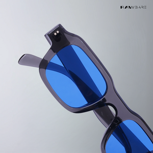 Lilrecta - Grey Blue Rectangle Sunglasses - RB2525