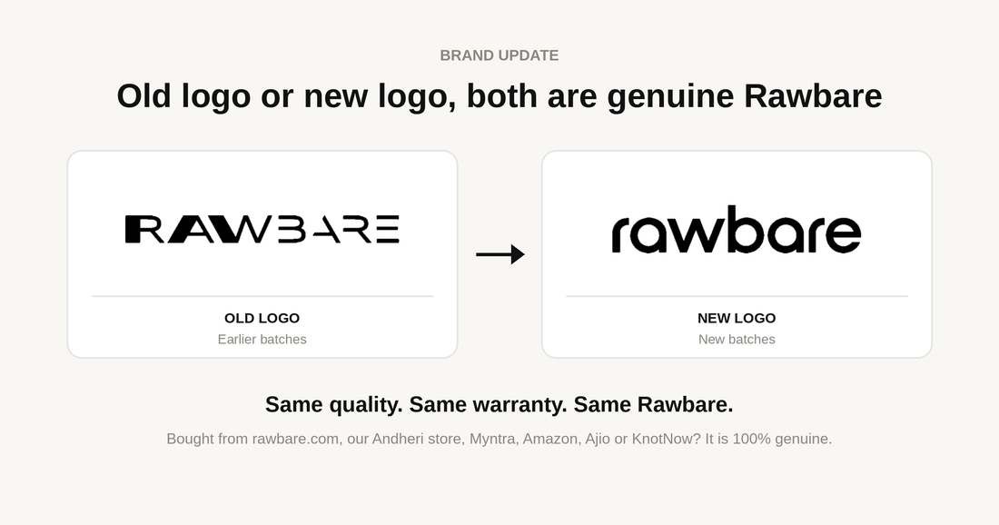 Rawbare Old Logo vs New Logo: Both Are Genuine