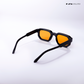 Vintage Cube - Black Yellow Polarized Rectangle Sunglasses - RB2437