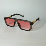 Oversized Retro Sunglasses - Brown