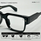 Timeless - Black Blue Cut Rectangle Sunglasses- RB2446