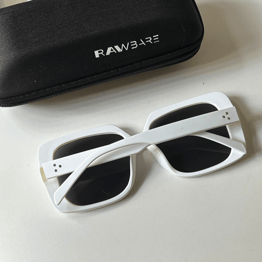 White Vintage Oversized Square Sunglasses