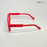 Vintage Cube - Red Blue Cut Rectangle Sunglasses - RB2508