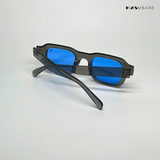 Lilrecta - Grey Blue Rectangle Sunglasses - RB2525