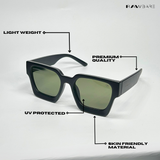 Boxy Bold - Black Green Square Sunglasses - RB2522