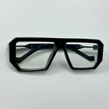 Oversized Retro Sunglasses - Black