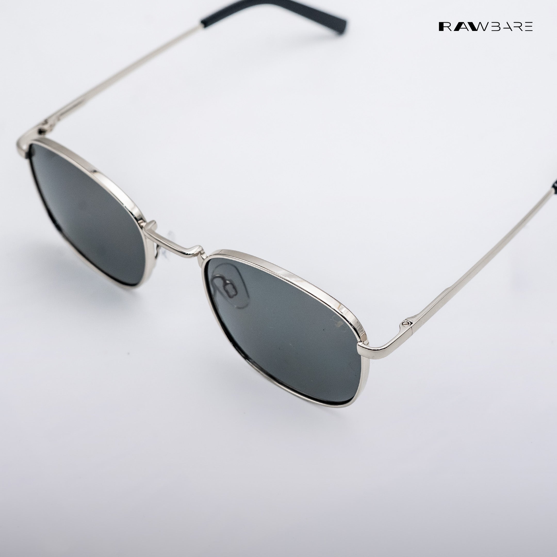Metal Glint Silver Black Square Sunglasses RB2436 Rawbare — Rawbare