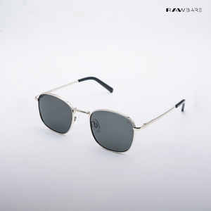 Metal Glint - Silver Black Square Sunglasses - RB2632