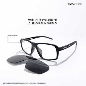 MagShift - Stealth Clip-On Square Sunglasses - RB2836