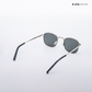 Metal Glint - Silver Black Square Sunglasses - RB2632
