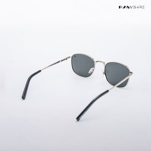 Metal Glint - Silver Black Square Sunglasses - RB2632