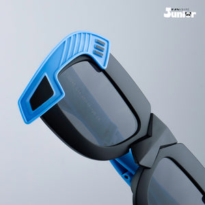 Shade Hacker - Dark Wave Kids Polarized Angular Shield Sunglasses - RBK2532