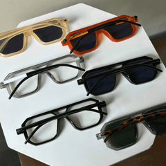 Orange Poly Square Sunglasses