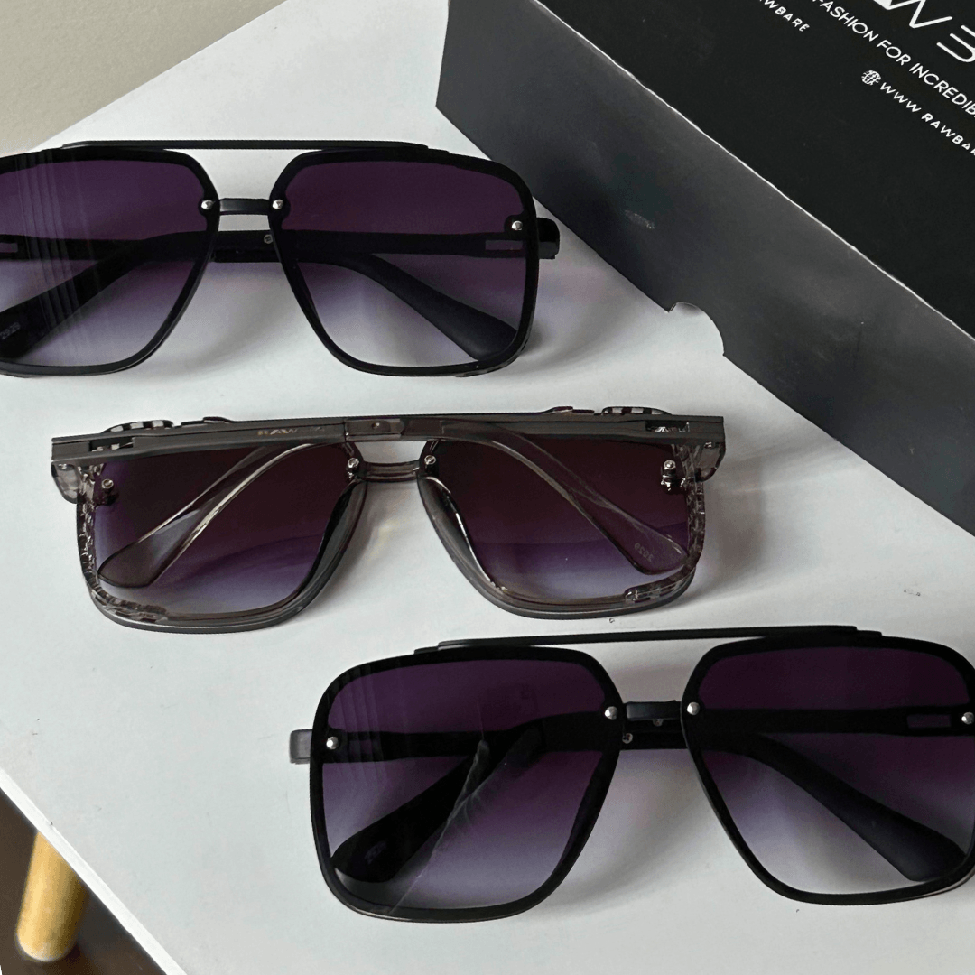 Grey Retro Square Sunglasses