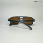 Glare - Denim Walnut Rectangle Sunglasses - RB2325