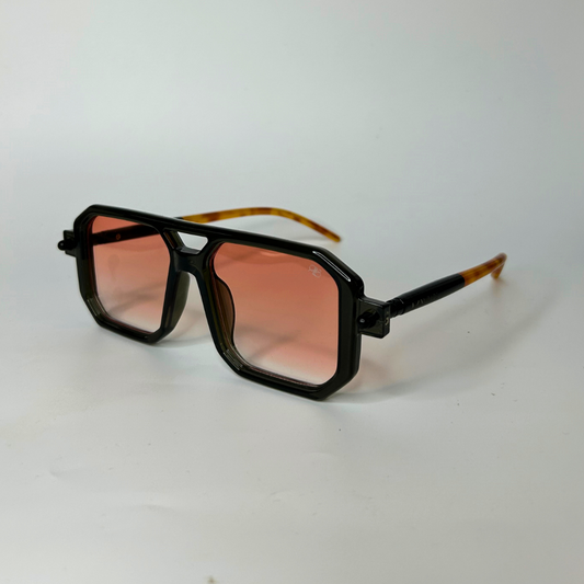 Poly Square Sunglasses - Black Orange