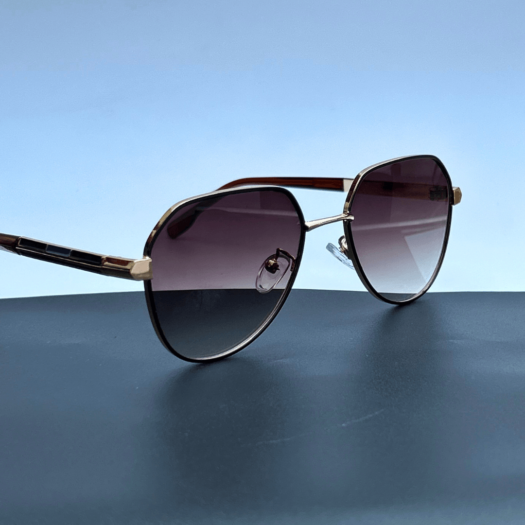 Brown Gold Pilot Luxe Edition Sunglasses - RawBare