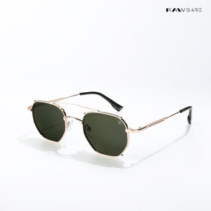 Vizag Prism - Sunlit Jade Polarized Hexagon Sunglasses - RB2615
