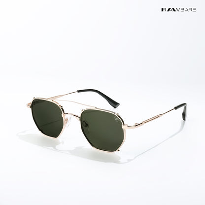 Vizag Prism - Sunlit Jade Polarized Hexagon Sunglasses - RB2615