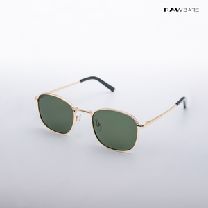 Metal Glint 2.0 - Green Gold Square Sunglasses - RB2435