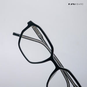 Tawi Gaze - Black Blue Cut Angular Hexagon Sunglasses - RB2607