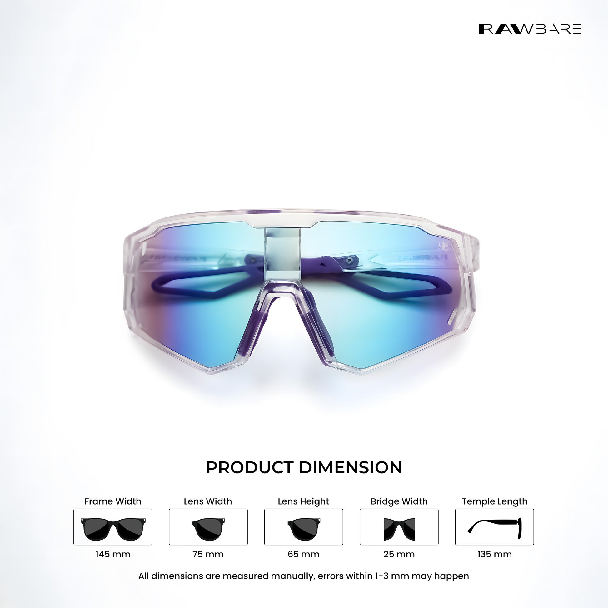 Velocity Core Hologlow Photochromic Wrap Around Sunglasses RB2817 by Rawbare