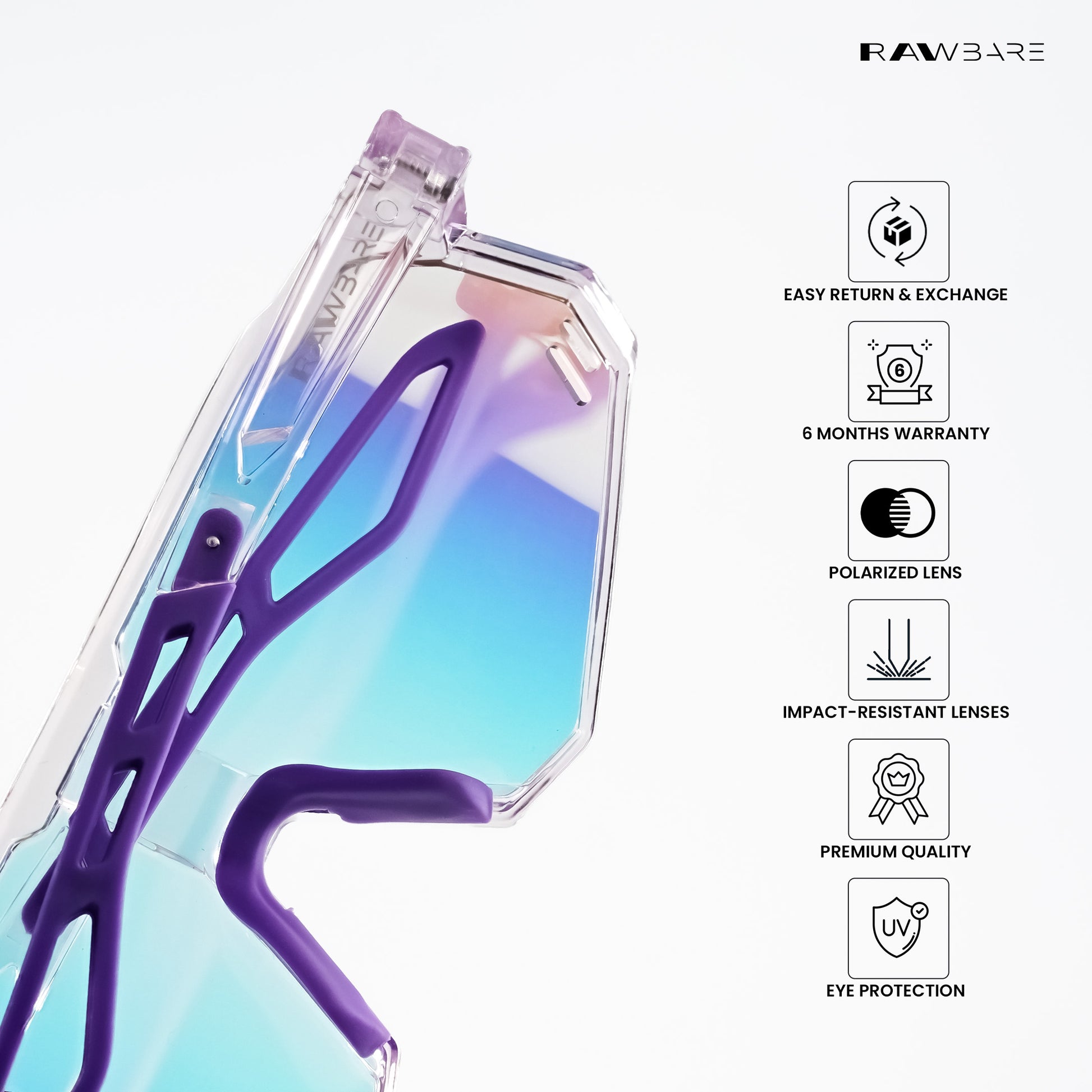 Velocity Core Hologlow Photochromic Wrap Around Sunglasses RB2817 by Rawbare