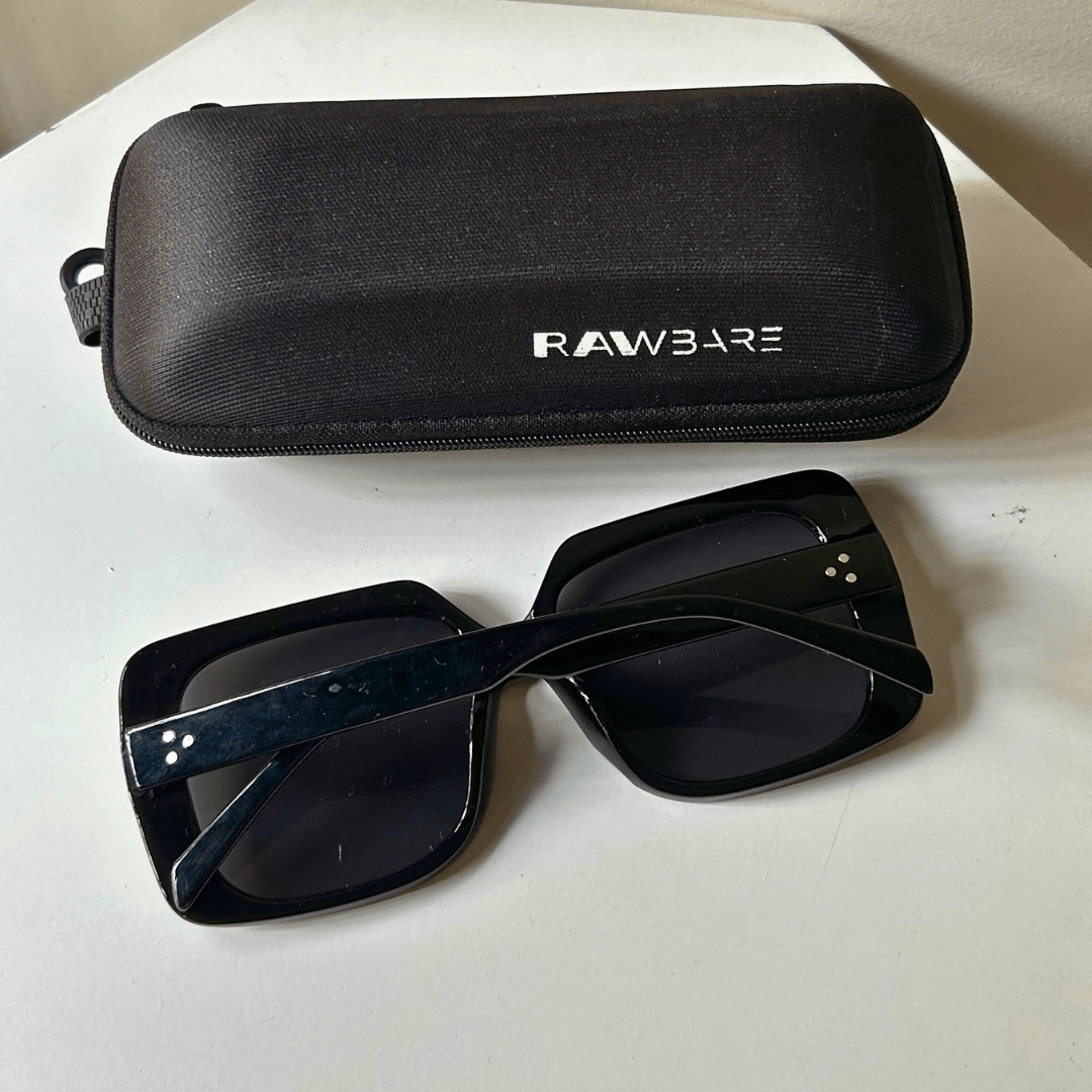 Black Vintage Oversized Square Sunglasses