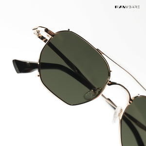 Vizag Prism - Sunlit Jade Polarized Hexagon Sunglasses - RB2615
