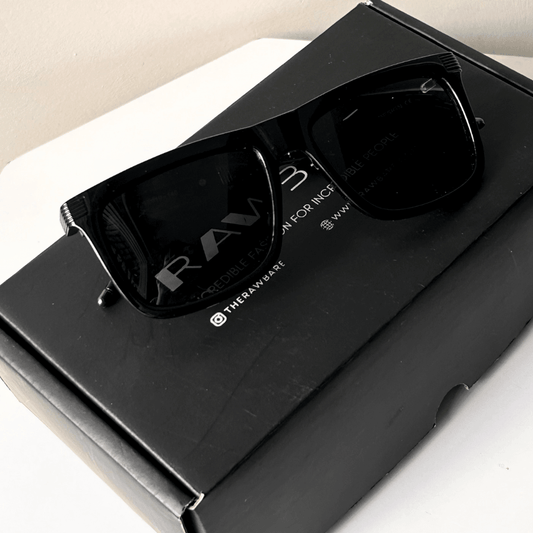 Glossy Black Square Sunglasses