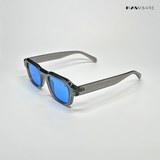 Lilrecta - Grey Blue Rectangle Sunglasses - RB2525