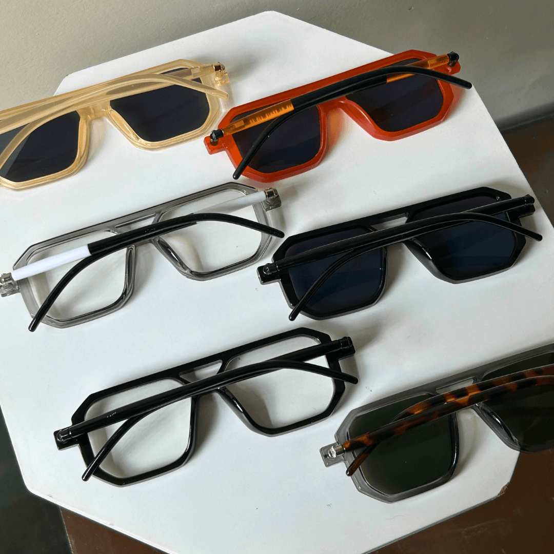Black Poly Square Sunglasses