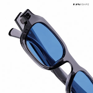 Lilrecta - Grey Blue Rectangle Sunglasses - RB2525