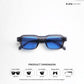 Lilrecta - Grey Blue Rectangle Sunglasses - RB2525
