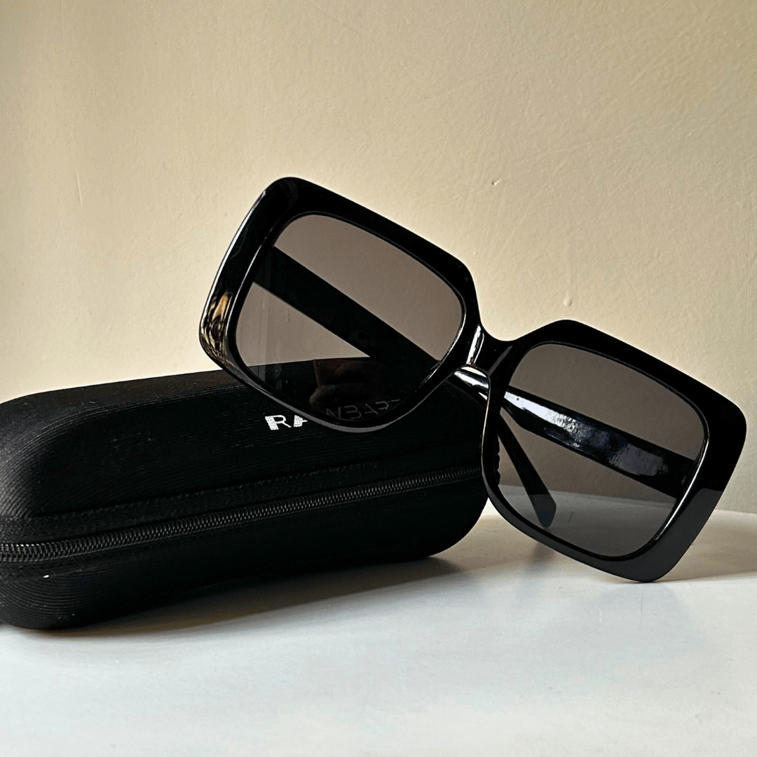 Black Vintage Oversized Square Sunglasses