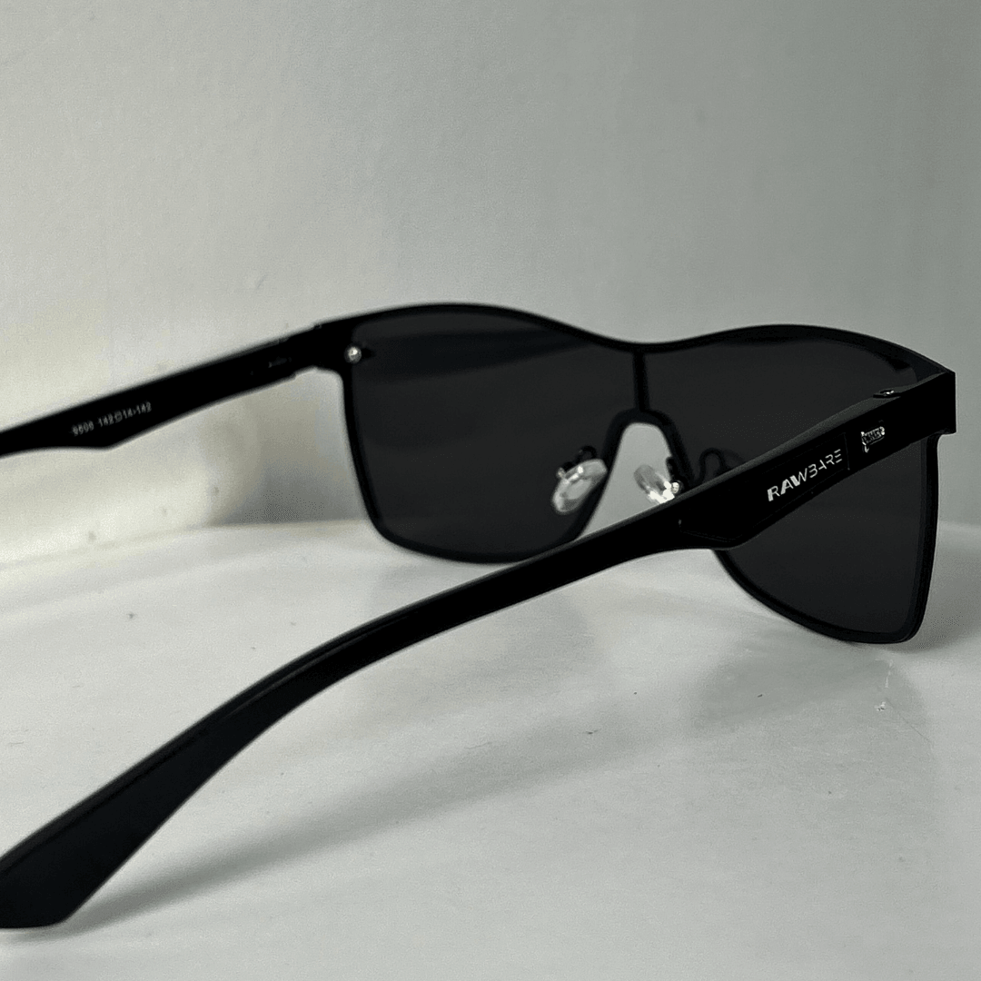 All Black Rimless Polarized Square Sunglasses