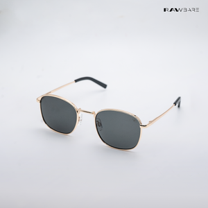 Metal Glint - Black Gold Square Sunglasses - RB2633