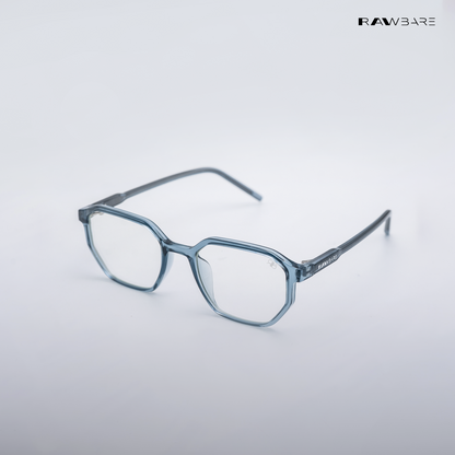 Tawi Gaze - Ocean Blue Cut Angular Hexagon Sunglasses - RB2608