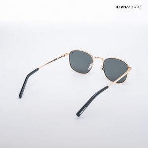 Metal Glint - Black Gold Square Sunglasses - RB2633