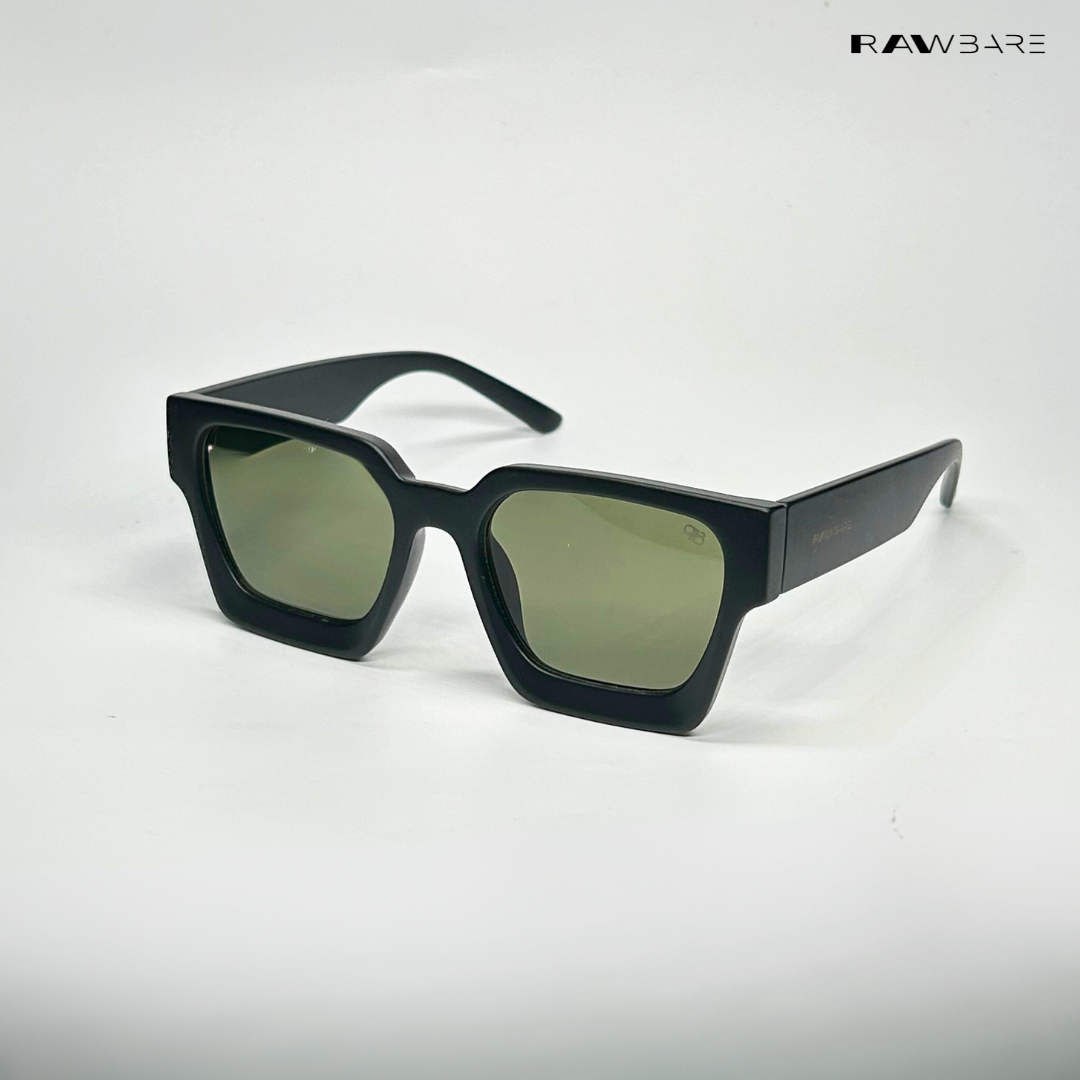 Boxy Bold - Black Green Square Sunglasses - RB2522