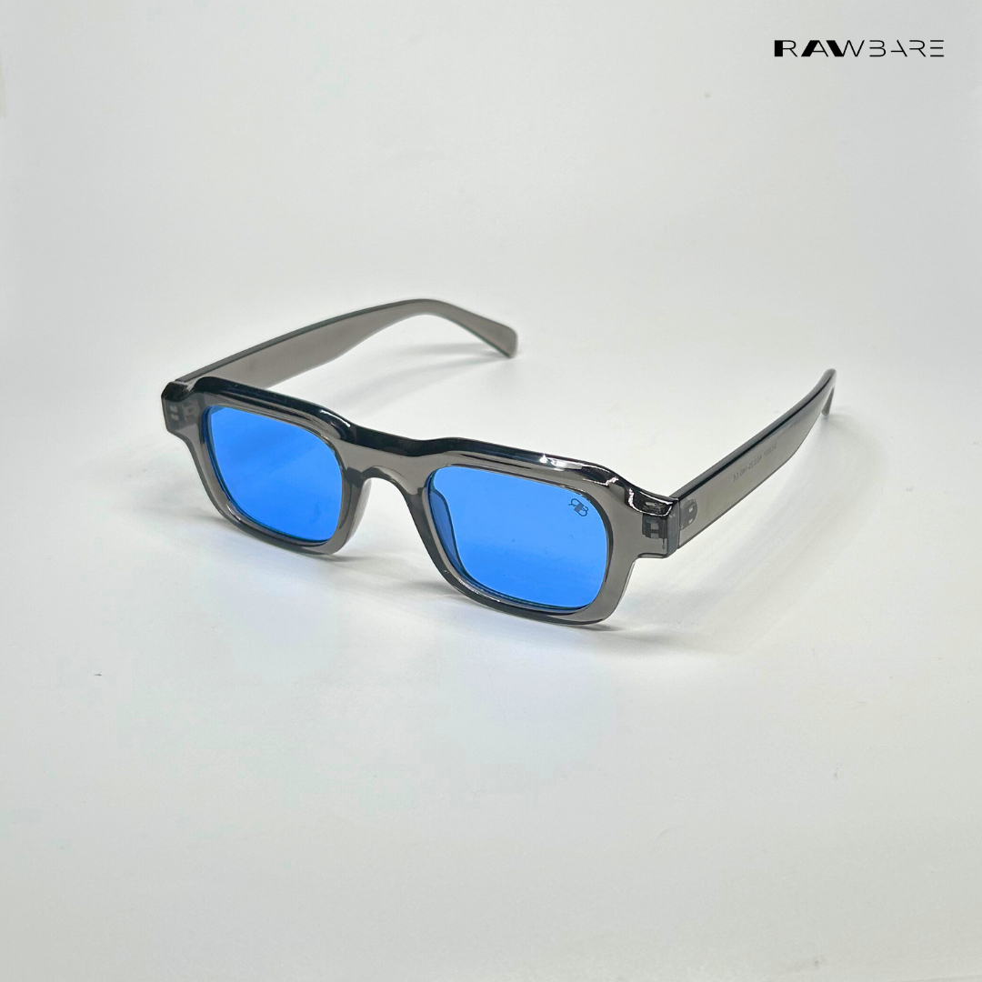 Lilrecta - Grey Blue Rectangle Sunglasses - RB2525