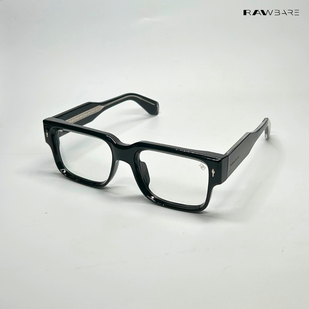 Timeless - Black Blue Cut Rectangle Sunglasses- RB2446