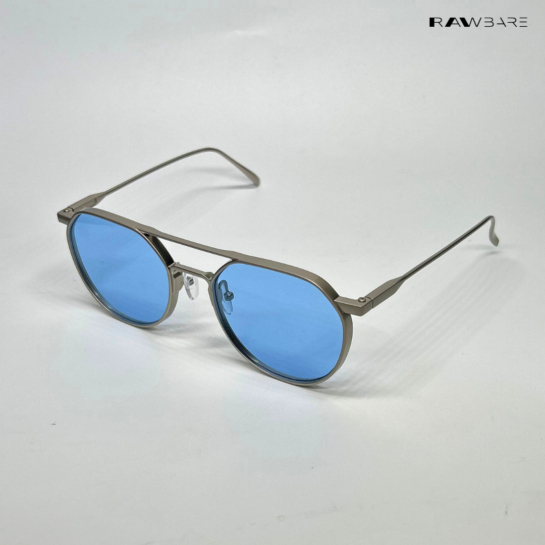 Round Luxe - Blue Silver Round Sunglasses - RB2503